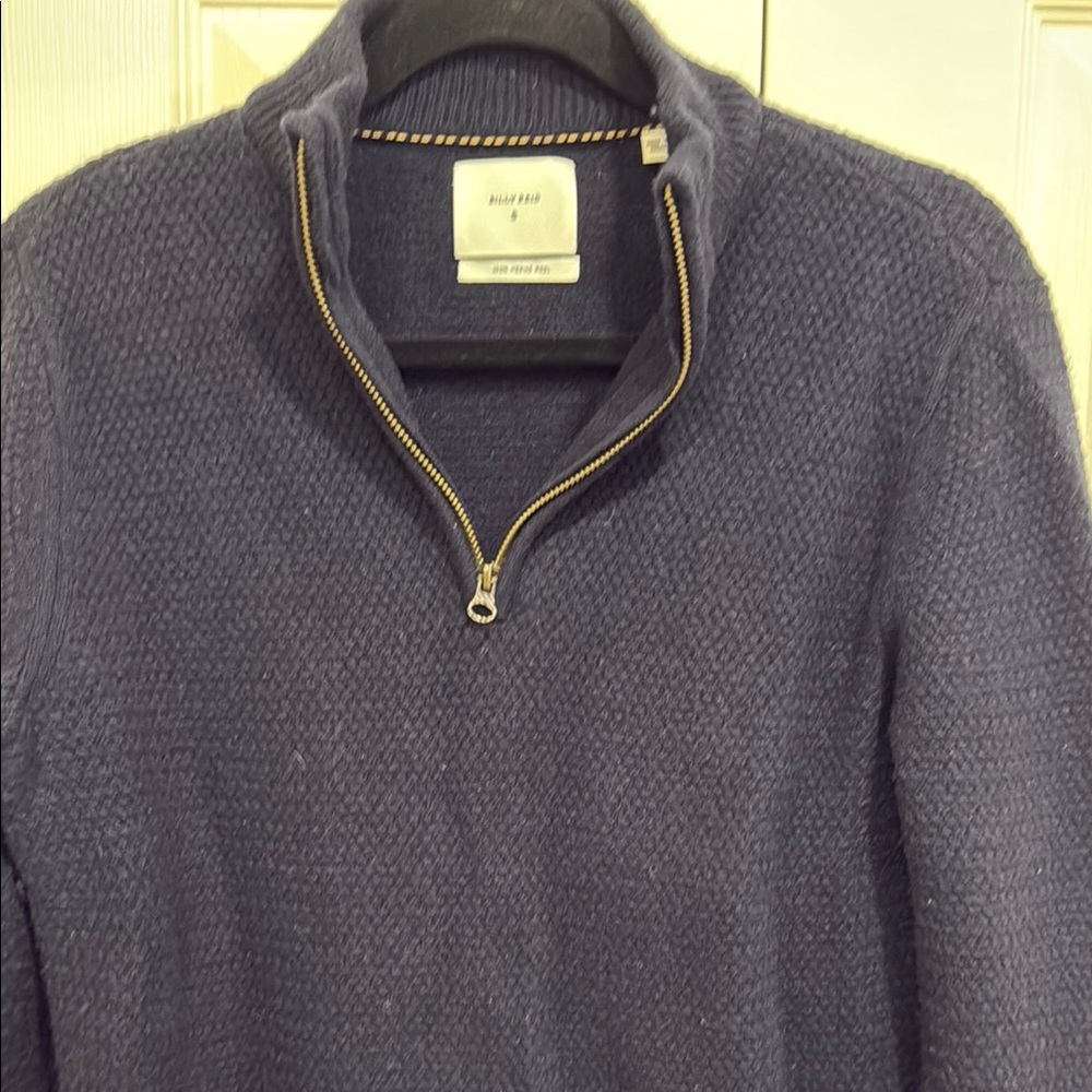 Billy Reid Blue Zip Up Sweater